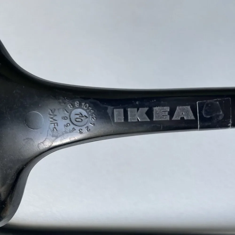 Ikea Vintage Salad Tongs Fork & Spoon Utensils Set Black Plastic 12.5
